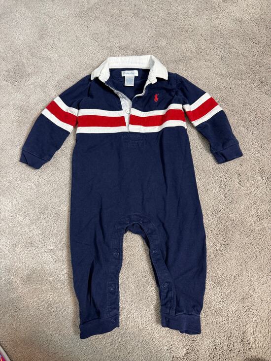 Polo by Ralph Lauren Other - Polo Ralph Lauren 9 mo Boys Polo Jumpsuit One Piece Navy Blue